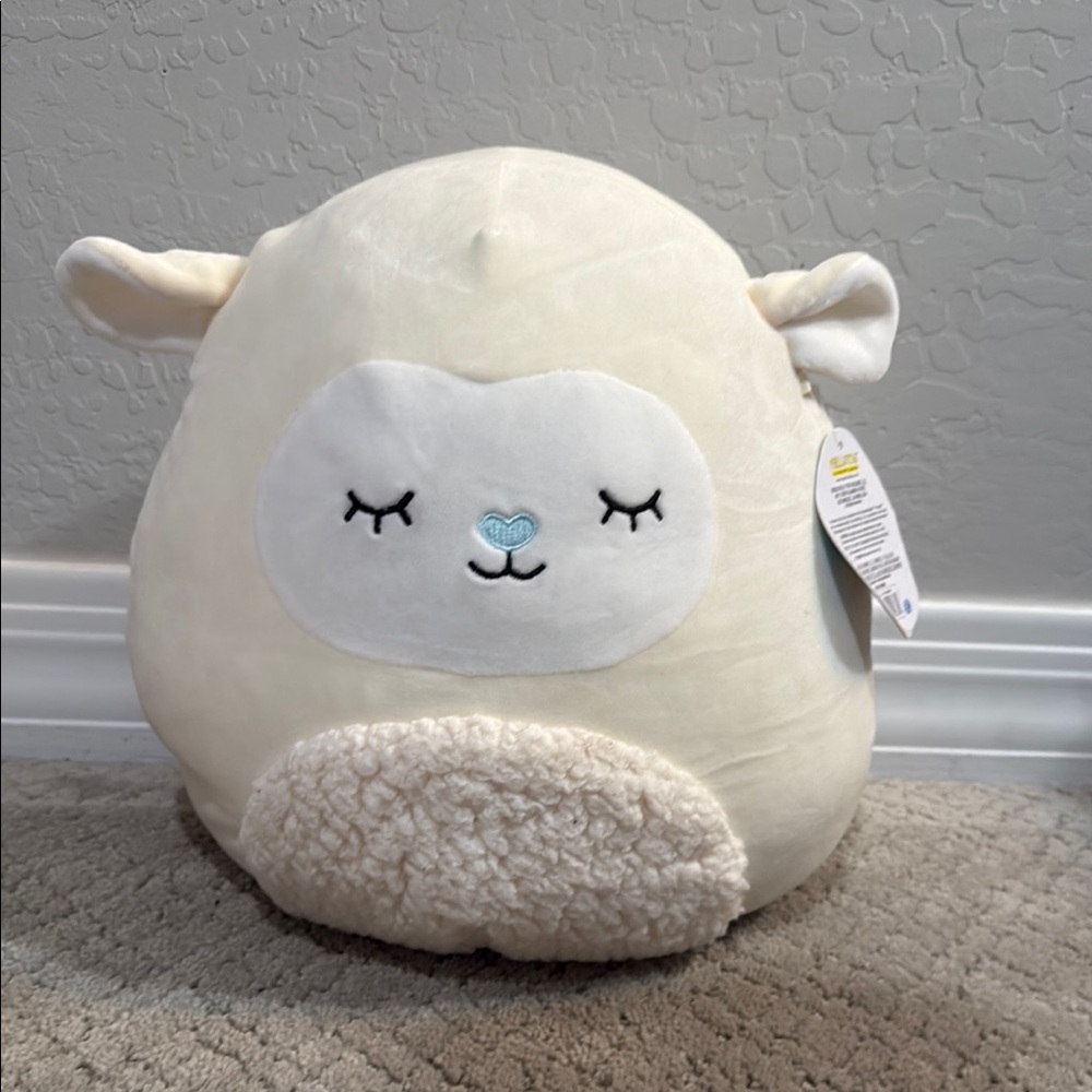 Cream Plush Sheep Pillow